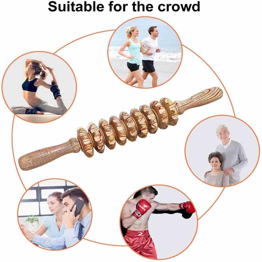 Durable And Safe 1Pc Wooden Massage Roller Wood Therapy Massage Tools For Body Shaping - Anti Cellulite Wood Manuel Wooden Fascia Massage Roller