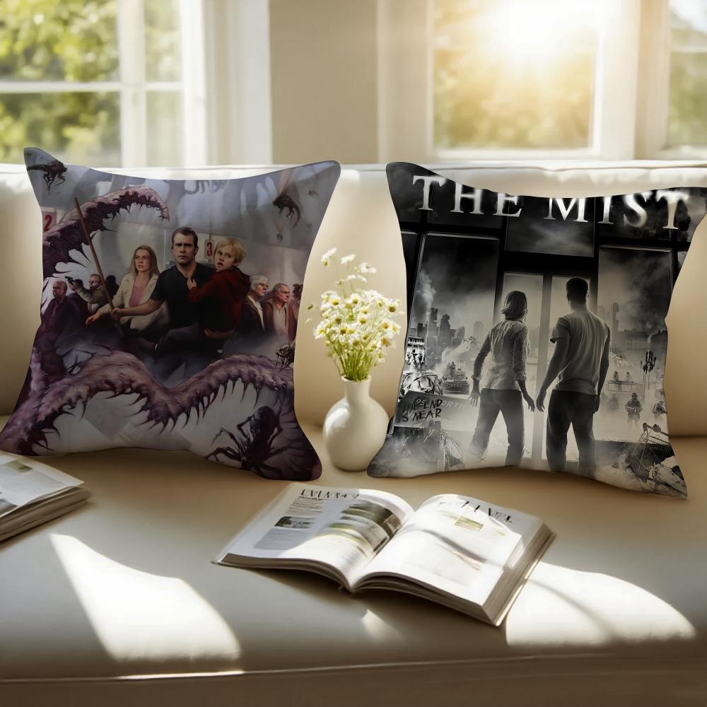 TThe Mist Cushion Cover Pillowcase Antidustmite Invisible Zipper Short Plush Sofa Cushion