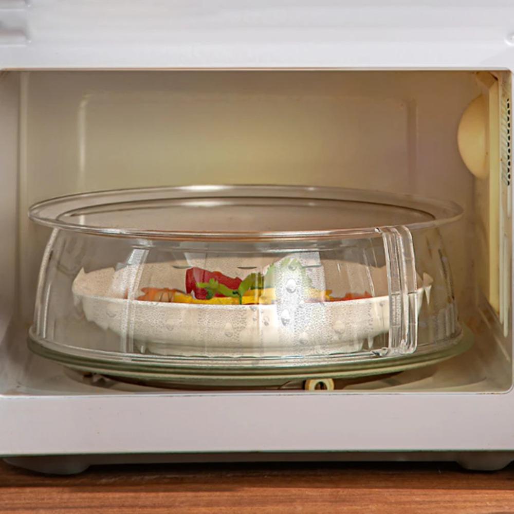 Transparent Microwave Splatter Guard Heat-Resistant Food Plates  Vegetable and Fruit