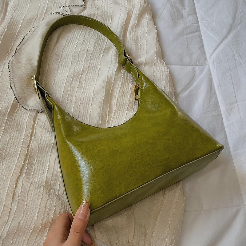

Винтажная женская сумка через плечо из искусственной кожи, трендовые зеленые сумки через подмышки для женщин, минималистичная роскошная дизайнерская маленькая сумочка зелёный