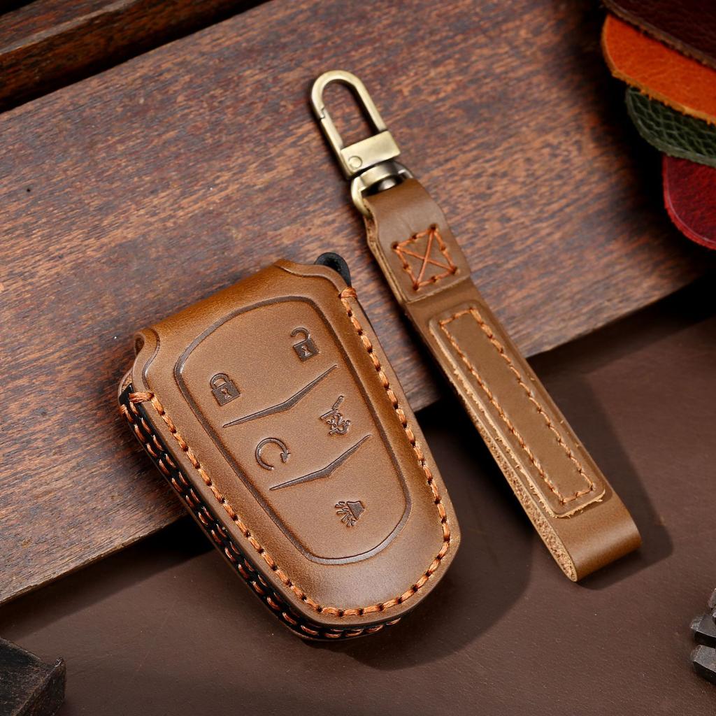 Leather Key Bag Is Suitable for Cadillac CT5 High-end CT6 New XT6 Car Key Cover
