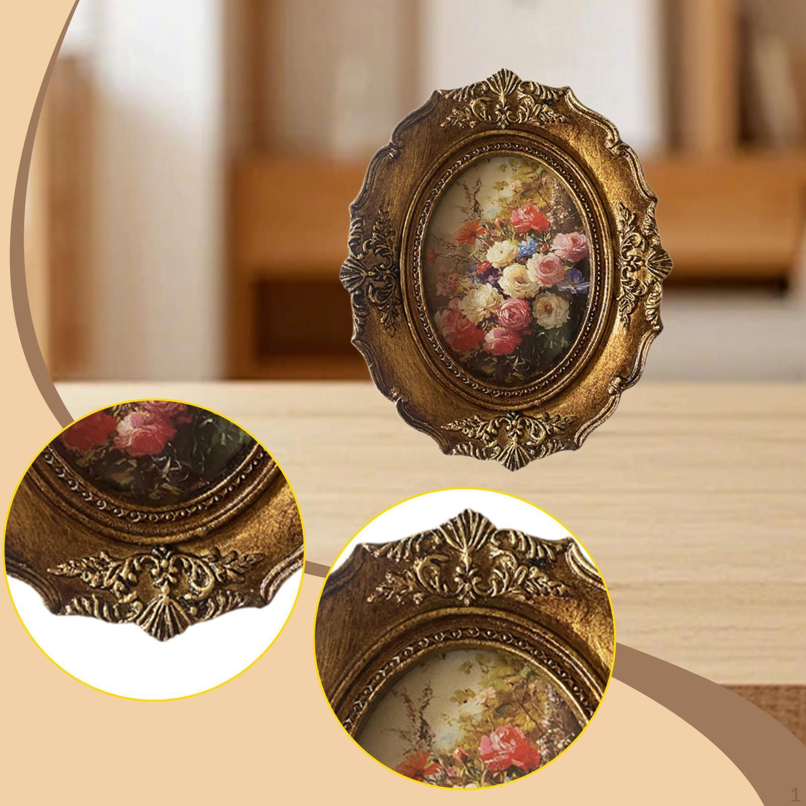 

Маленькая винтажная фоторамка Ретро домашний декор Смола Фото Настольная Настенная Подставка для Офиса