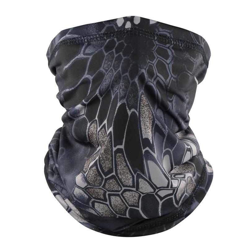 Camouflage Ice Silk Neck Gaiter: Multifunctional Summer Headscarf for Outdoor Cycling, Sun Protection, and Quick-Drying Breathable Face Mask for Men.