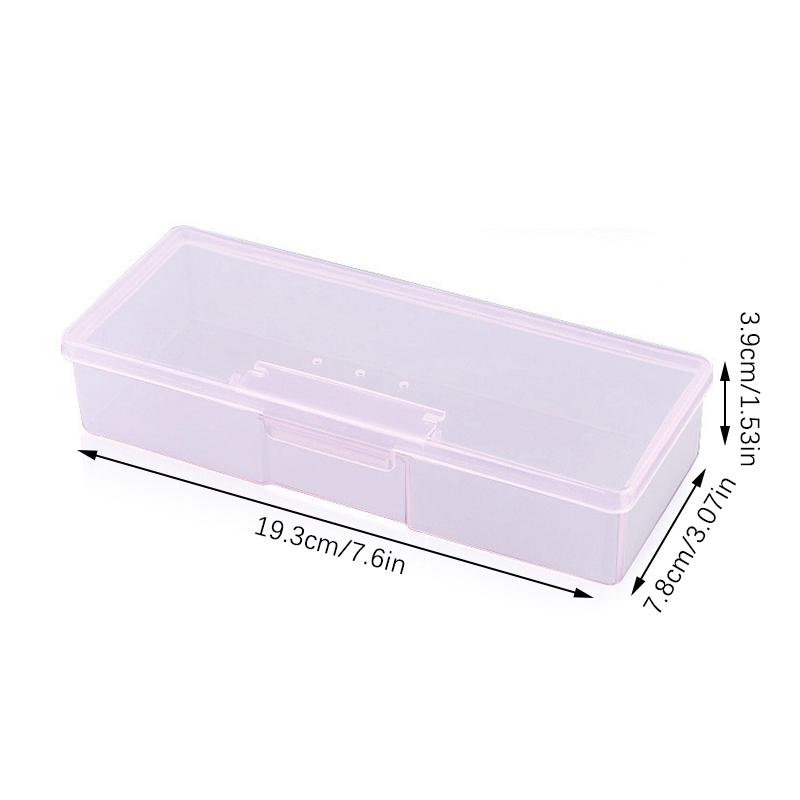 Nails Art Organizer Box Storage Tool Pen Brush Polishing Nail Buffer Files Holder Transparent Plastic Rectangle Container Salon