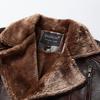 2022 Winter Slim Middle-aged & Elderly Men's Fur-Lined Leather Motorcycle Jacket