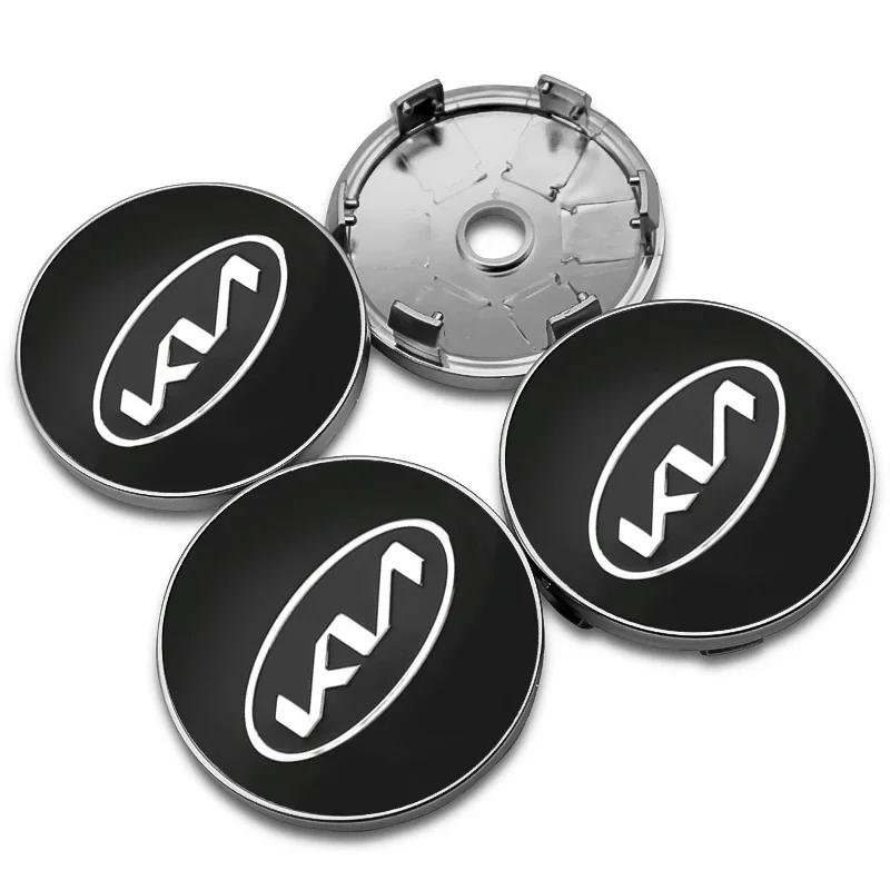 4 Stück 60mm Auto Radnabenabdeckungen Felgenabdeckung Plakette Emblem Aufkleber Zubehör für KIA Rio Ceed Sportage Cerato Sorento K3 K5