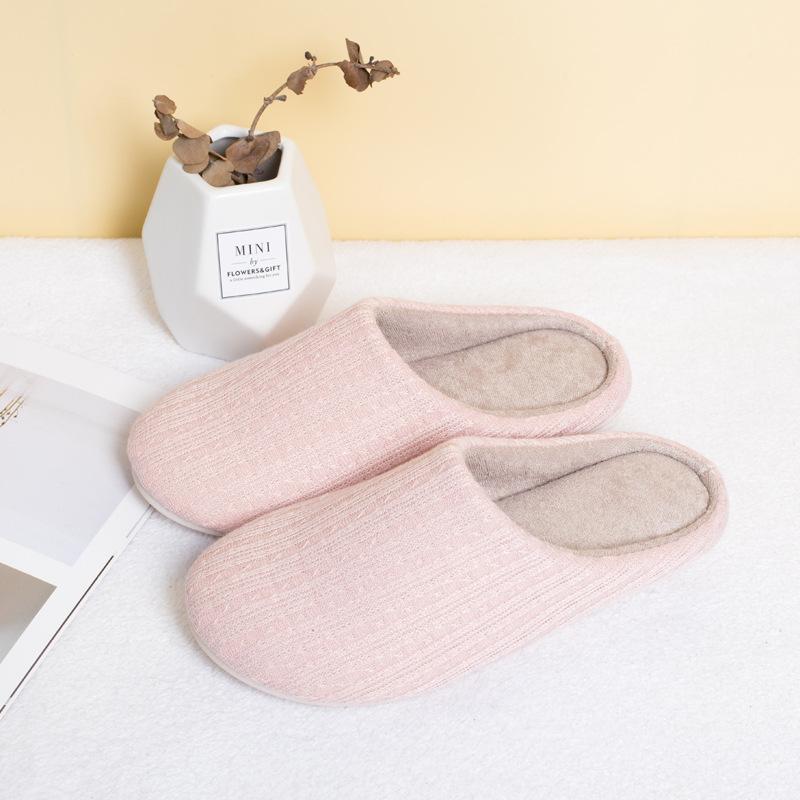 Japanese Korean Autumn Winter Couples Silent Soft Sole Home Unisex Cotton Slippers Wood Floor Anti Slip Quiet Slippers