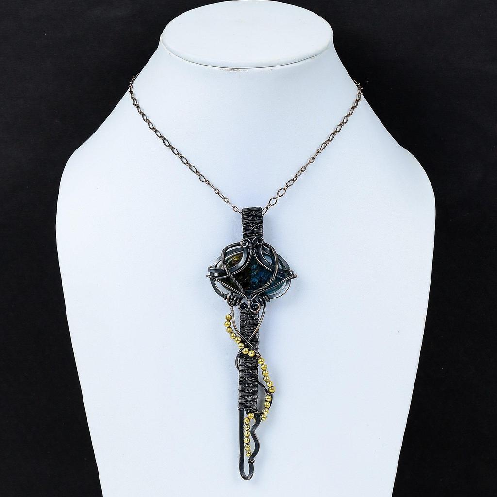 Přívěsek s turmalínem vodního melounu, měděný drátem opletený přívěsek, přívěsek na klíče, měděné šperky, ručně vyrobený přívěsek s drahokamem, drátem opletené šperky jako dárek