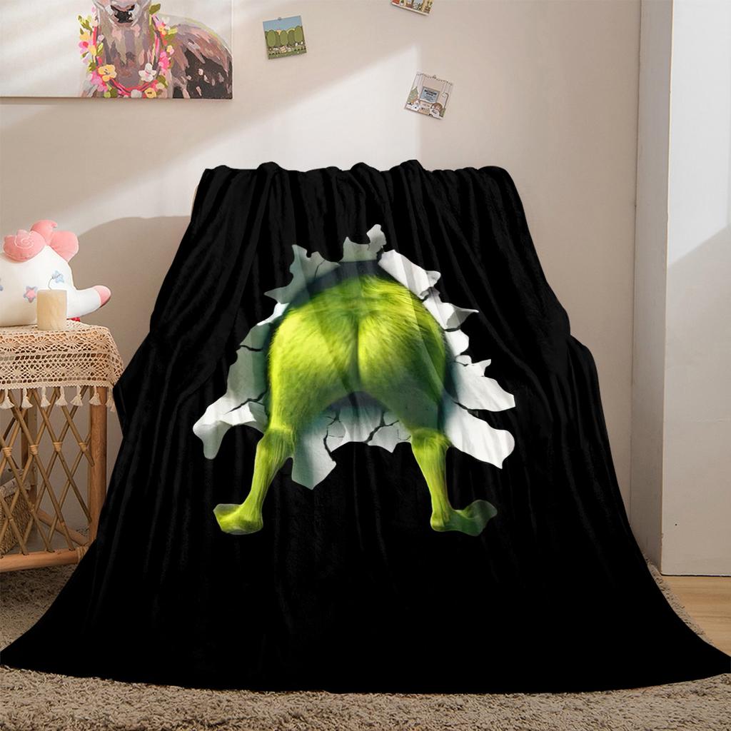 Christmas Gift Comedy Movie How the Grinch Stole Christmas blanket home warming, four season bed decoration sofa cover flannel throwing blanket K18
