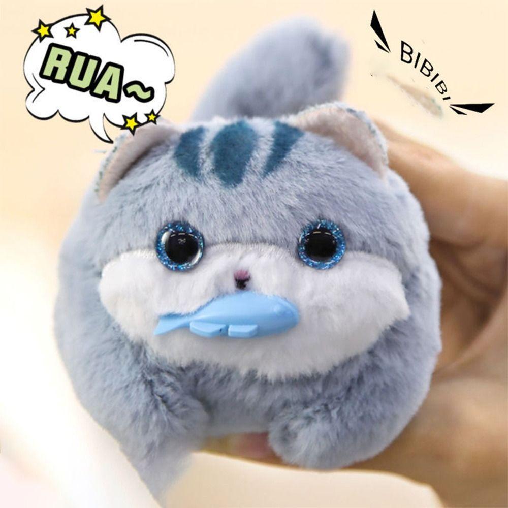 Cat Plush Tail Wagging Keychain Rabbit Kitten Doll Pendant Plush Bag Ornament  Bedroom Decoration