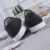 Fashion Soft Breathable Mens Cloth Shoes Slip-on Pure Black Flat Male Brand Casual Shoes Non-slip D557