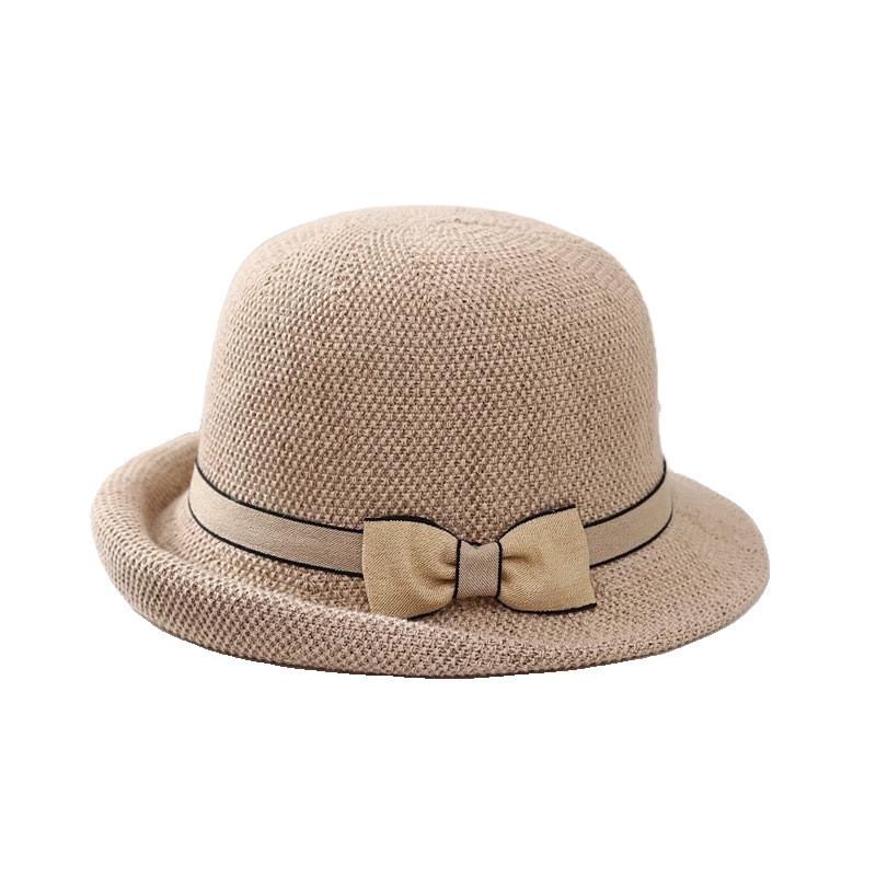 Women Breathable Fishing Cap With Curved Brim And Elegant Bow For Beach Days