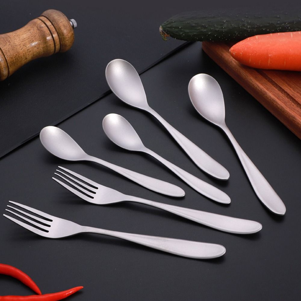 Long Handle Outdoor Camping Fork Environmental Light Titanium Cookware Titanium Spoon Outdoor Tool