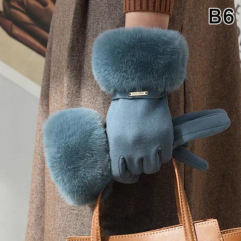 

Осень Зима Женские Теплые Перчатки Плюшевые Перчатки Совместимые с Сенсорным Экраном Ветрозащитные Теплые Велосипедные Уличные Перчатки Для Ежедневного Использования B6