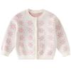 DAVE & BELLA Girls' Spring Floral Anti-Static Knit Cardigan