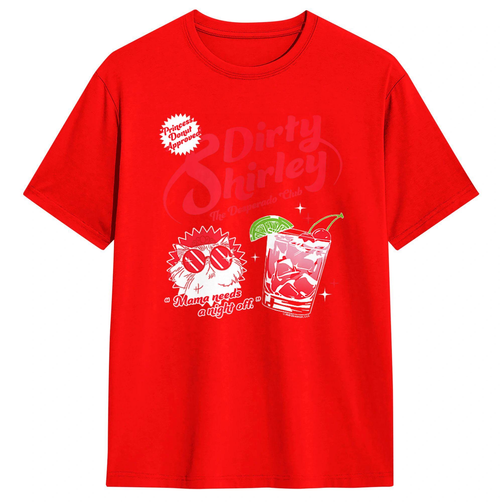 DCC Dirty Shirley Desperado Club Ad with Princess Donut Cotton T Shirt For Men Summer Vintage T Shirts O Neck Harajuku Tees S