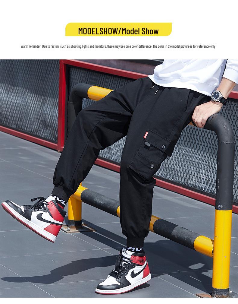 Men's Trendy Cotton Joggers: Versatile Slim Fit Cropped Pants for Spring & Fall