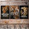 Mindset Is Everything Lion Eagle Wolf Cat Tiger HD Pictures Poster Inspirational Quotes Canvas Painting Wall Art Room Home Decor