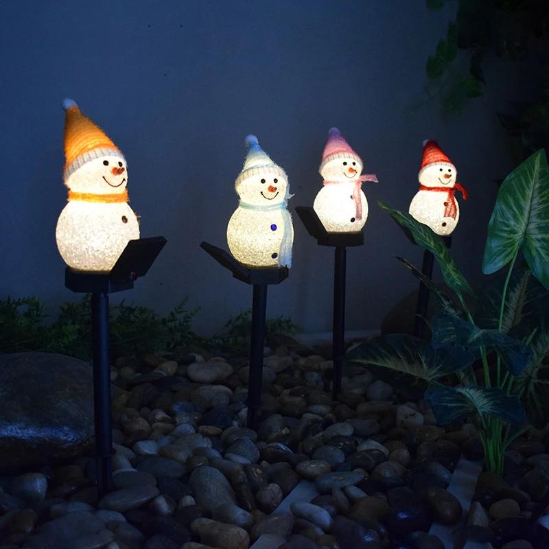 2/1PCS Solar Christmas Snowman Ground Plug-In Lights Outdoor Indoor Villa Lawn Garden Decorative Atmosphere Led Lights