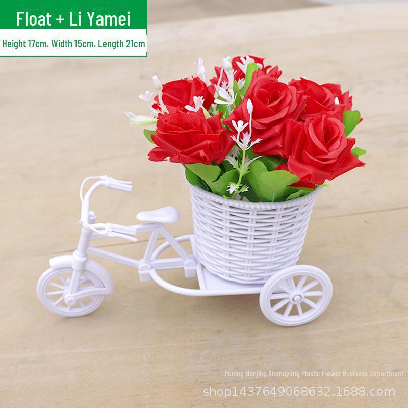 ოთახის ხელოვნური ყვავილების ნაკრები: პატარა ქოთნის ორნამენტები სახლისა და მანქანის დეკორაციისთვის