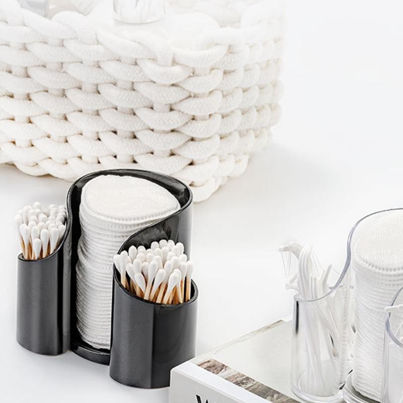 Space Saving Countertop Organiser For Cotton Swabs Floss Dispensing Bathroom Essential Storage Container