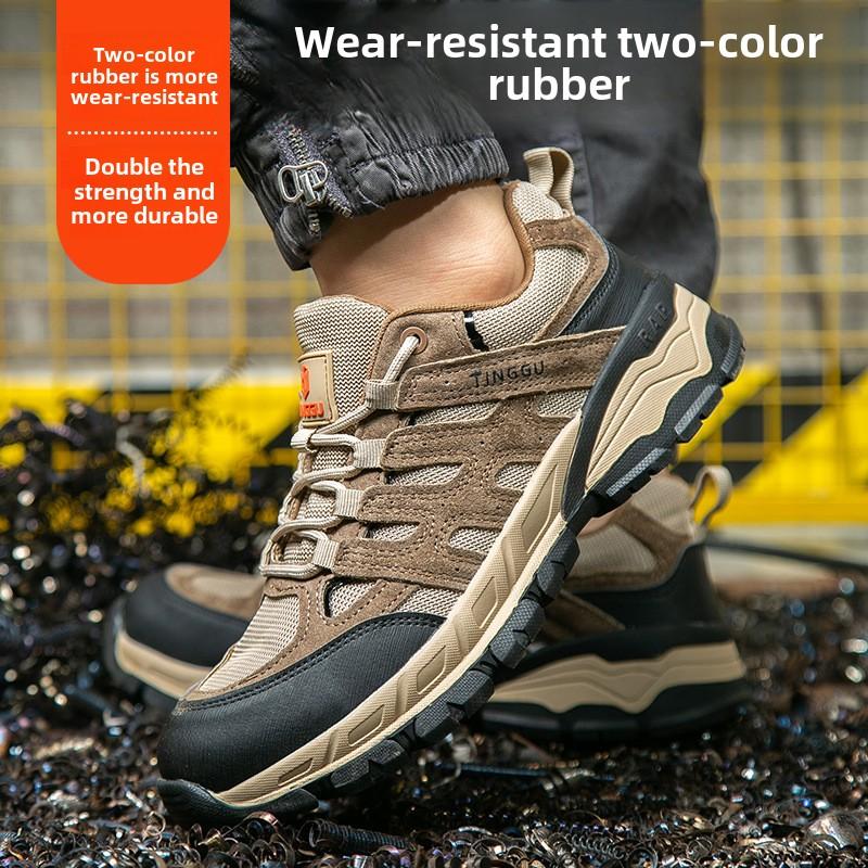 Labor Insurance Shoes for Men, Breathable Lightweight Insulated Shoes, Electricians with Anti-smash, Anti-puncture Wear-resistant Anti-odor Work Shoes