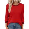 Spring Autumn O Neck Patchwork T-shirt Women Long Sleeve Casual Fashion All-match Bottomed Pullover Tee Top