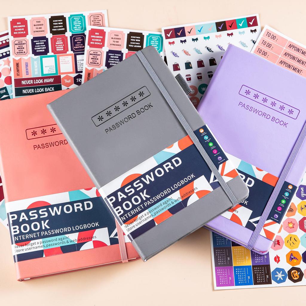 Cross-border A5 Password Notebook with Letter Labels for Account and Website Management