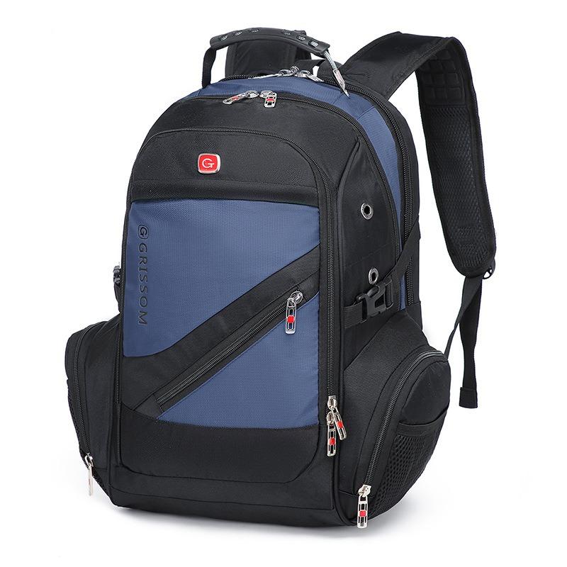 Zaino Impermeabile in Tessuto Business Casual per Studenti Universitari, Zaino Studentesco e per Laptop con Porta USB.