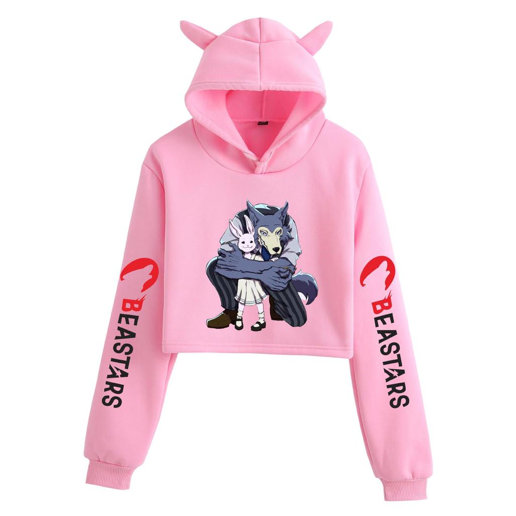 BEASTARS Animal Rhapsody Cat Ear Cropped Hoodie - Loose Street Style