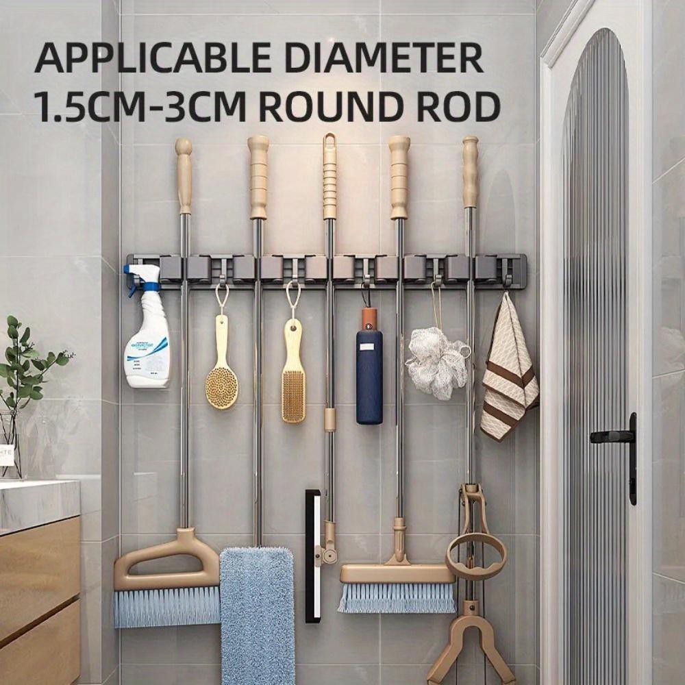Mopp-Besenhalter Haken Badezimmer-Tools Lagerregal Clip Haken Organisatoren Kleiderbügel Slots Mops Halter