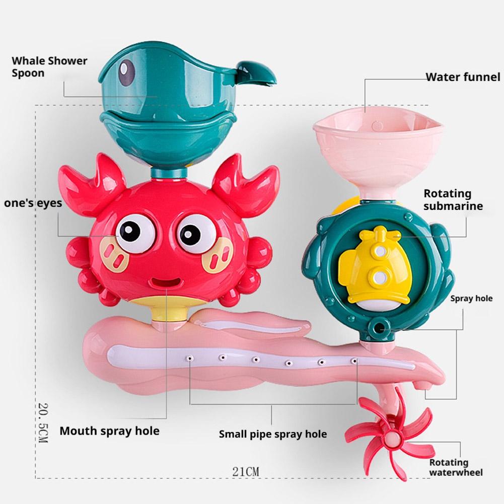 Kids Bath Toys Crab Whales Rotating Water Spray Bathing Shower Game Water Toy For Kids Bathroom Toys Gift Educational Toy