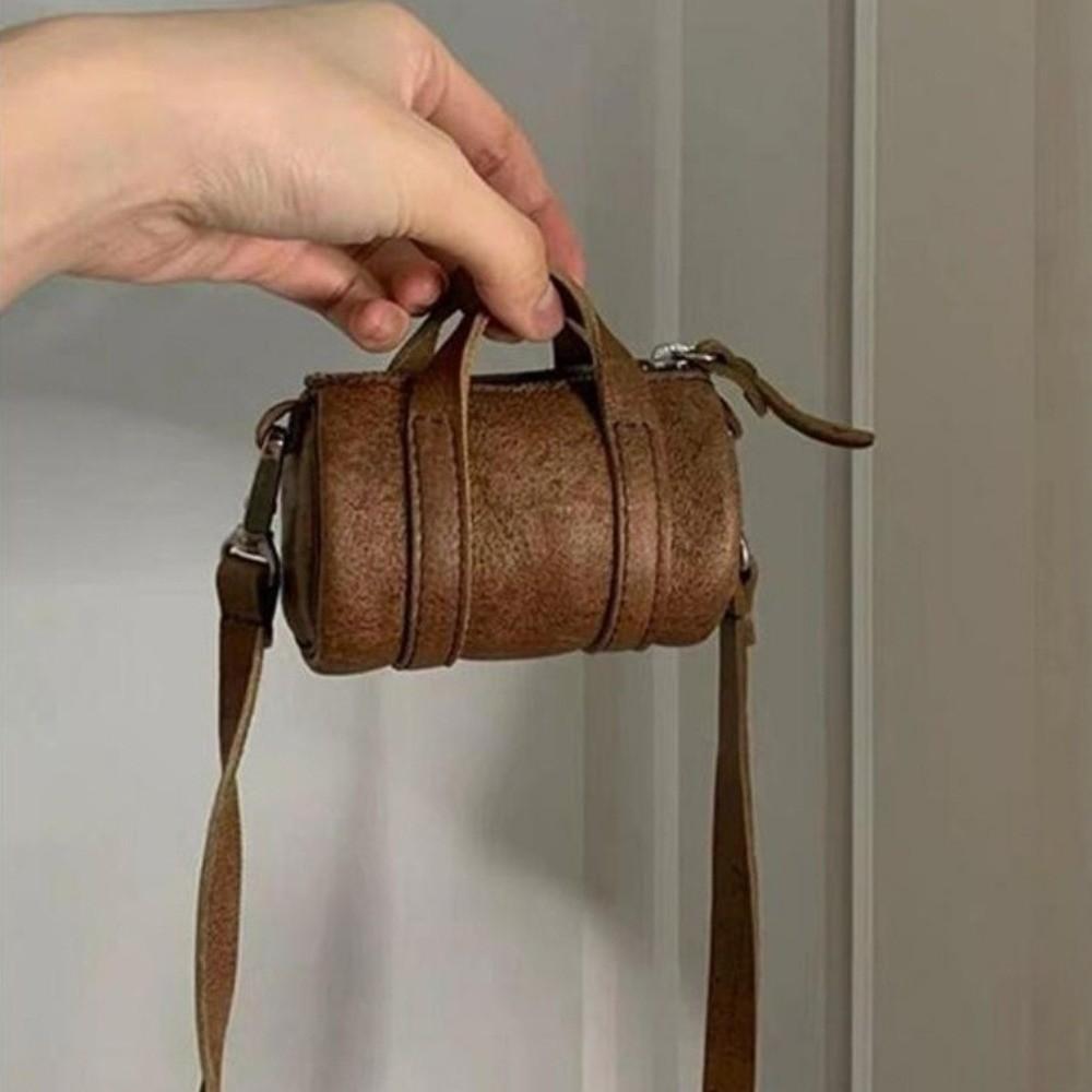 Trend Brown Mini Underarm Bag PU Zipper Retro Crossbody Bag Vintage Fashion Shoulder Bags Women
