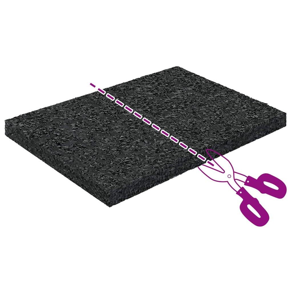 Rubber Granulate Patio Mat Black 6 X 9 X 0.6 Cm Rubber