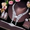 French Light Luxury Atmosphere Celebrity Style Full Diamond Set Chain Wedding Dress Accessories Necklace Earrings Bracelet Ring Set