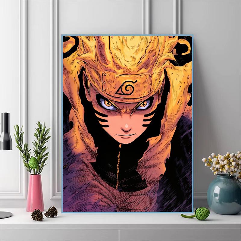 Naruto Uzumaki Pattern 3pcs 100% Round Full Drill 5D DIY Diamond Painting Embroidery Cross Stitch Rhinestone Décor
