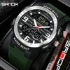 SANDA Luxury Sports Men Watch Waterproof Silicone Strap Man Wristwatch LED Electronic Week Date Alarm Men's Watches