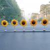 Non Residual Adhesive Ornaments 5Pcs Wobble Sunflower Car Dashboard Decor, Resin Spring Flower Ornament Interior Decoration Flowers with Slip