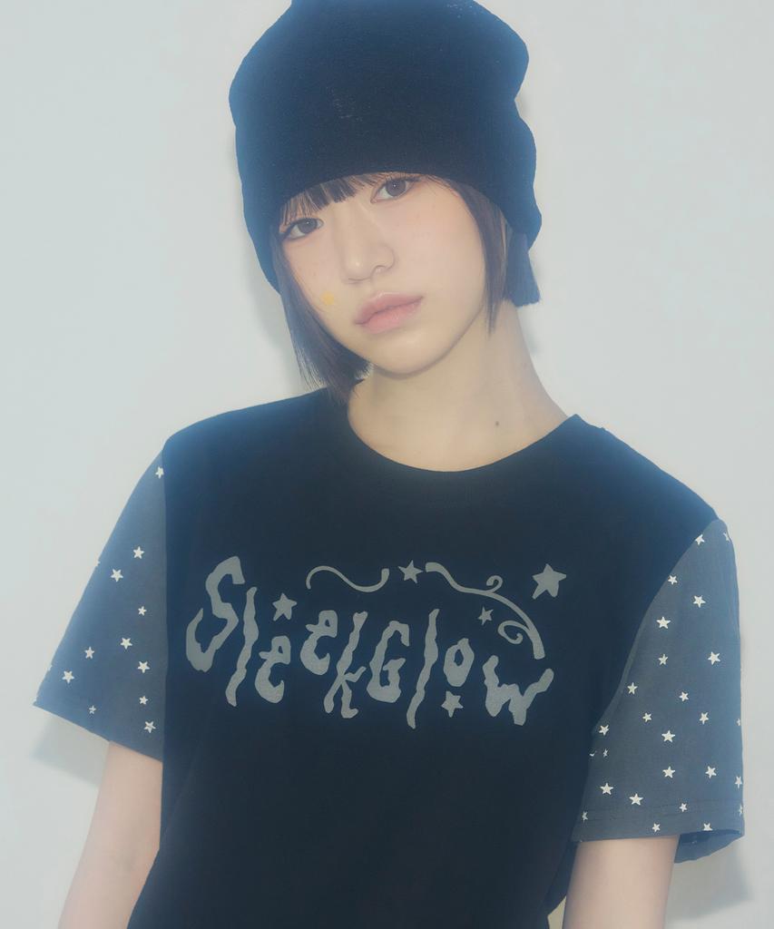 Seulliggeullou Shooting Star Color Block T-Shirt [Black]