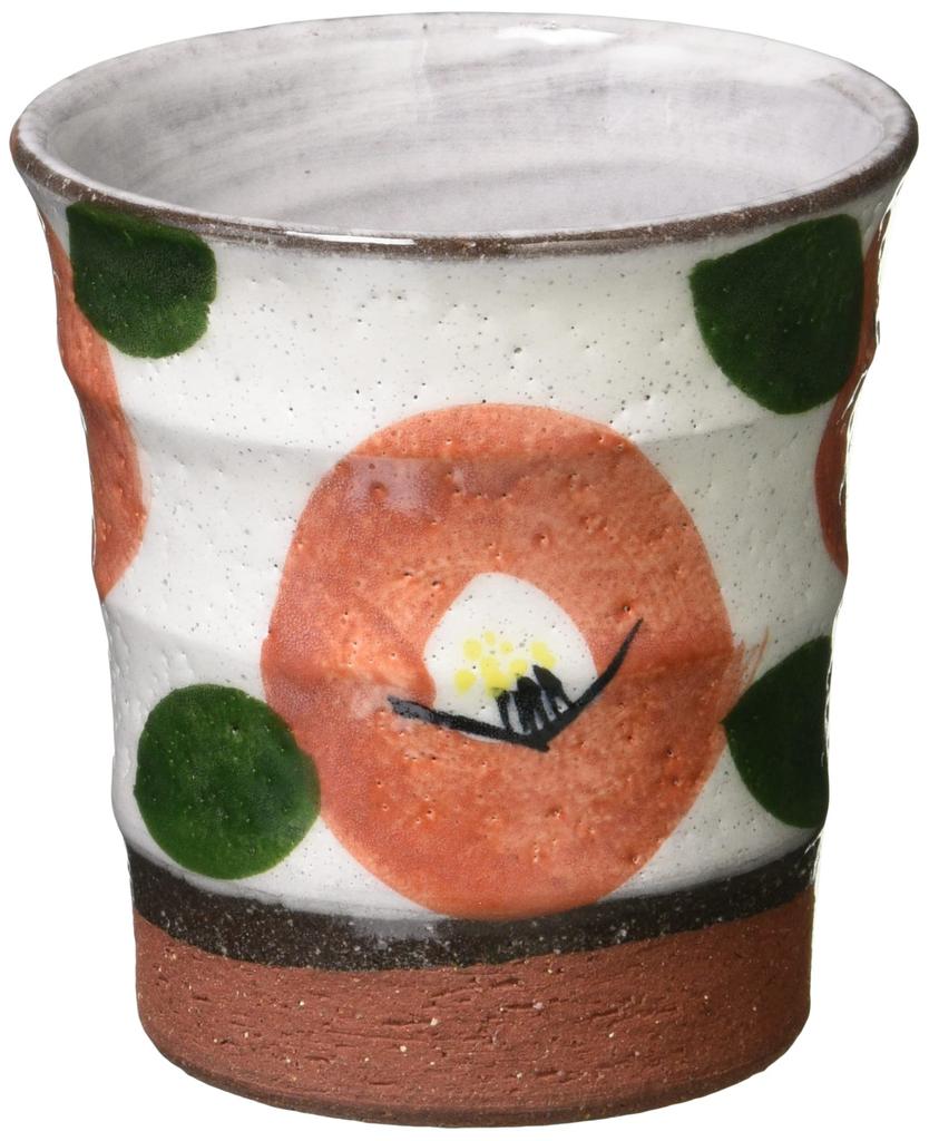 Hasami Ware Zuiko Kiln Red Clay Camellia Teacup, Red, 52065