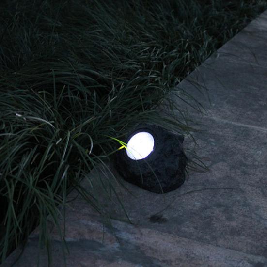 Outdoor Waterproof Solar Powered Yard Lawn Garden Rock Light Ground LED Lamp
