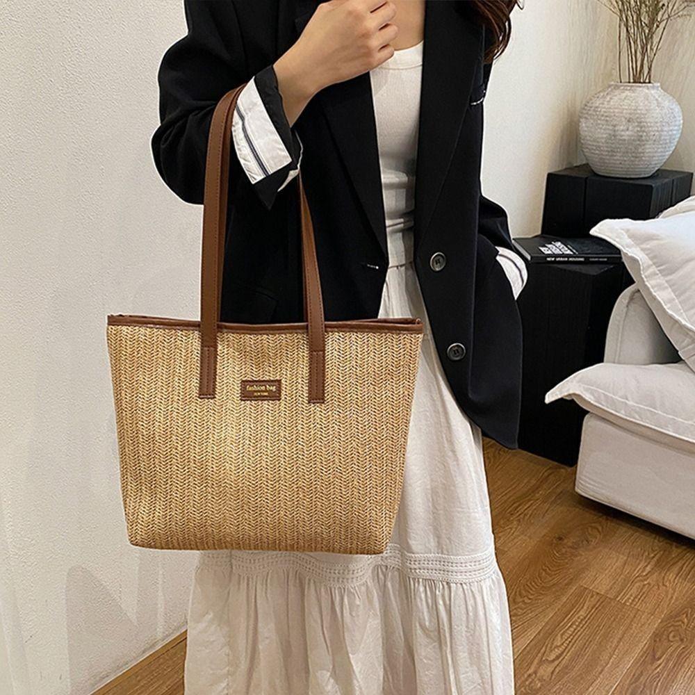 Summer Weave Straw Bag Boho Tote Bag Fashion Straw Shoulder Bag  for Ladies/Girls