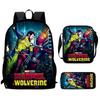 Mochila Escolar Infantil de Deadpool y Wolverine con Tejido Oxford Ligero para Estudiantes de Primaria