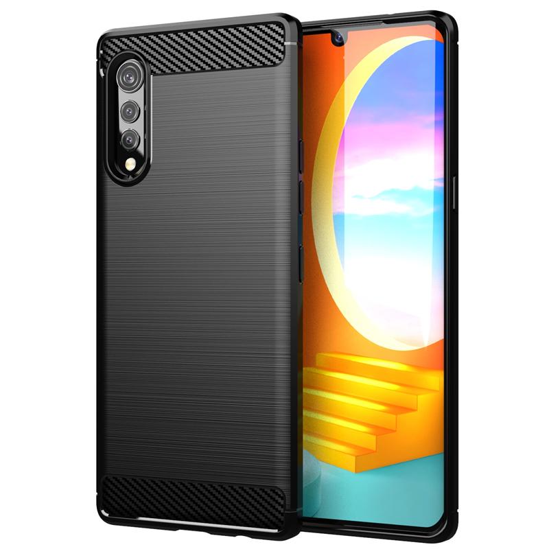 For LG Velvet Case for LG G9 ThinQ Luxury Carbon Fiber Cover Original Soft Plain Silicone Case For LG Velvet LM-G910EMW G900N