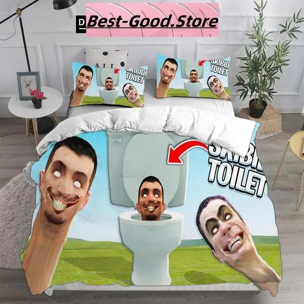 3D Fashion Game Skibidi Toilet Arale Bedding Set Print With Pillowcase Bed Duvet Cover Soft Single Double Queen Super King Size