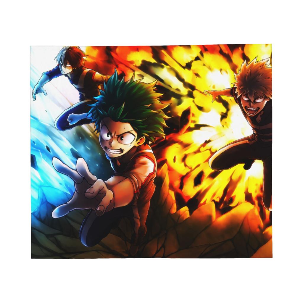 My Hero Academia Blankets Flannel All Season Collage Midori And Friends Portable Warm Throw Blanket for Sofa Travel Bedspreads