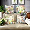 1/4pcs Easter Bunny and Egg Printed Pillowcases Sofa Cushion Cover Home Bedroom Room Decoration