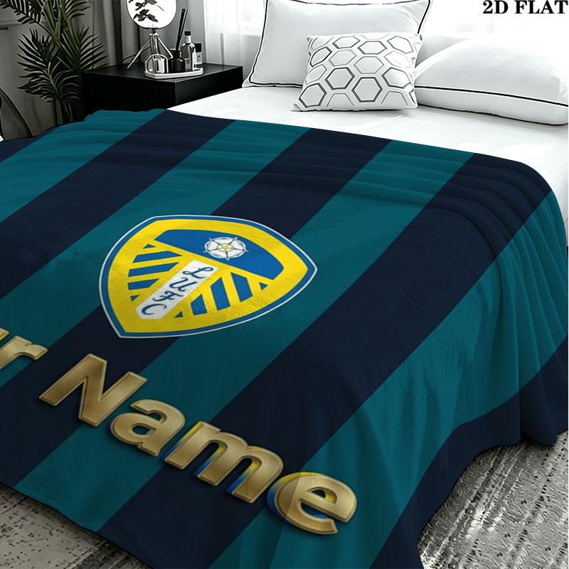 1PC Leeds United Custom Name Patterned Flannel Blanket Suitable For All Seasons for Home Decor Warmth and Comfort Gifts Holiday Present