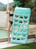 Inflatable Floating Bed with Headrest Inflatable Water Sleeping Bed PVC Floating Lounger Air Mattress for Swimming Pool Party