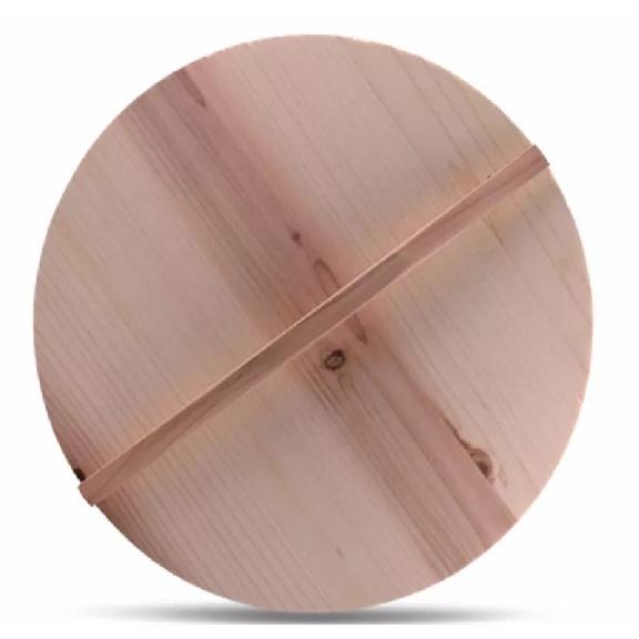 Wooden Wood Chinese Nature Color Handmade Anti Hot Pot Bowl Cover Iron Hypotenuse Cover Wok Wooden Pan Lid Der Deckel Lids